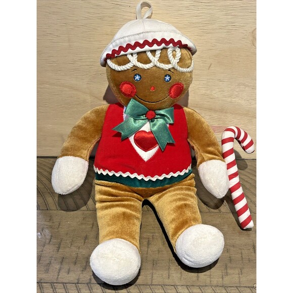 Vintage Target Gingerbread Boy Girl Set Plush 13" Christmas Doll 1990 Commonwea - Picture 2 of 8